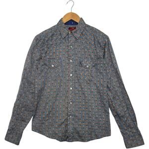 VTG Old Kentucky Ranch Shirt Mens Small Blue Pearl Snap Western Rodeo Cowboy 90s